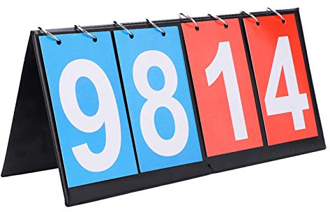 8,1/11,2/14,4 x 6,5 Zoll Sport verwenden Anzeigetafel, Score Counter, wasserdicht für Fußball, Basketball, Tischtennis für Pingpong(Four scoreboard)