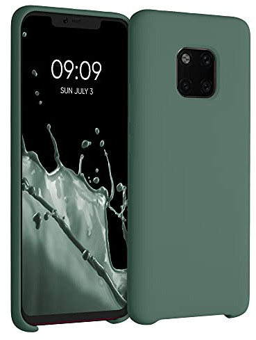 kwmobile Hülle kompatibel mit Huawei Mate 20 Pro Hülle - Silikon Handy Case - Handyhülle weiche Oberfläche - kabelloses Laden - Tannengrün