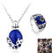 HJYZY 12 Stück The Vampire Diar.s Daywalking Katherine Sapphire Crystal Anhänger Halsketten Aufkleber Daylight Walking Signet Carolims Ring Set