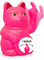 ANGRY CAT - Winkekatze Lucky CAT - Lustige winkende Katze - japanische Winkkatze mit Stinkefinger - Dekoartikel Wackelfigur Katze - Winke-Arm mit Mittelfinger - 15cm – NEON PINK