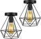 Biqing Vintage Deckenleuchten Industrial Metall Retro Deckenlampe E27 Lampenschirm Metall Lampe Decke für Flur Küche Kleine Zimmer Korridor, Ø 24cm, Schwarz, 2 Stücke