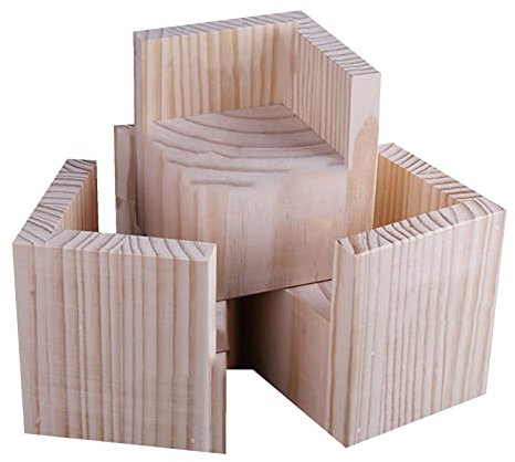 Diamètre Intérieur 7X7cm Élévateur de Meubles Base en Bois Solide Pieds Rehausseurs Pieds de Table Pieds de lit Canapé Antidérapant Résistant à l'usure Supports de lit en Bois 4 Pièces (10cm)