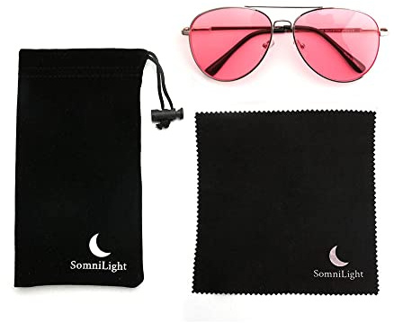 New SomniLight FL-41 Light Sensitivity Glasses for Florescent Light Sensitivity, Blue Light, and Migraines (Aviator Style)