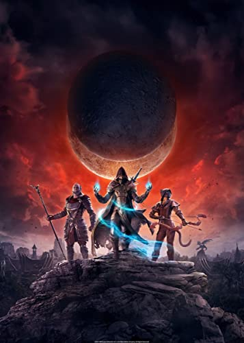 Displate Offiziell Elder Scrolls Skyrim MetallPoster Magnetische Befestigung Lizenziert Bilder Hochwertiges Poster Online Characters Group of Heroes Poster Höhe 45 cm Breite 32 cm