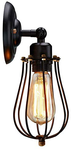 Mengjay E27 Wandlampe Vintage Wandleuchte Industrial Retro Wandlampe Rustikal Wandleuchte Verstellbare Lampe innen Metall Lampenschirm schwenkbar für Wohnzimmer Esstisch Schlafzimmer