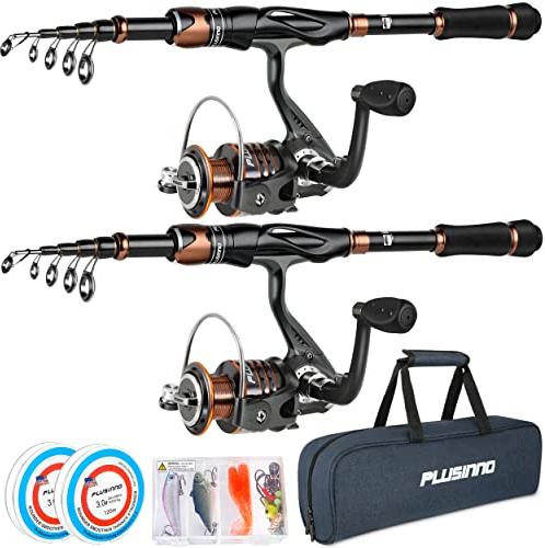 PLUSINNO Warrior Toray Bronze 24 Tonnen Carbon Matrix Teleskop-Angelrute und Rolle Combo – gepanzerte Lager 12+1 – Stahl-BB-Drehrolle