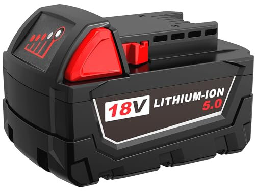 BULL-TECH 18V 48-11-1850 5.0 AH for Milwaukee m18 Battery,Compatible with All Power 18V Milwaukee Power+ Tools