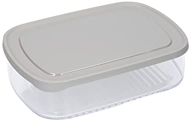MasterClass Caja para Conservar Queso en el Frigorífico con Tapa, Gran Contenedor Hermético para Queso en Trozos y Lonchas con Tapa Gris para Frigorífico y Congelador, 1700ml