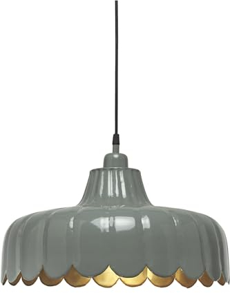 PR Home of Scandinavia Wells Pendelleuchte, Blumen-Design in Grün & Gold, E27, 45x160 cm | Stilvolle Skandinavische Blumen Hängelampe für Wohnzimmer, Schlafzimmer, Esszimmer, Büro und Küche
