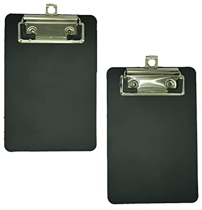 SJJJS Porte Bloc A6 Avec Pince - Lot de 2-Planchettes à Pince,Planchettes à pince Idéal pour le Travail Quotidien,Pour bureaux,le Restaurant(Noir),Bon marché et durable
