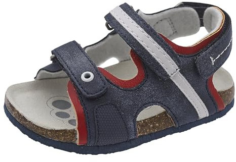 Chicco Garçon Sandales À Double Velcro, Confortables, Légères, Flexibles et Transpirantes Sandales réglables à double velcro, Bleu 4, 24 EU