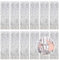 12 Pcs Silver Metallic Tinsel Foil Fringe Curtains, 3.3ft x 8.2ft Tinsel Streamers Backdrop Door Curtains Hanging Streamers for Birthday Halloween Christmas Party Supplies(1m x 2.5m)