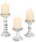 Candeldo Kerzenständer Holz Vintage Deko: 3 Stück Kerzenhalter Stumpenkerzen Wohnzimmer Tischdeko Groß Kerzenständer Dekoration Esstisch Weihnachten (schwarz + weiß)