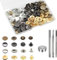 24 Sets Druckknöpfe Set, BetterJonny Messing Druckknöpfe Φ15mm Kupfer Druckknöpfe Metall Bronze Kleidung Druckknöpfe mit Fixierwerkzeug Kit für Leder Jeans Jacke Brieftasche Handtasche, 4 Farben
