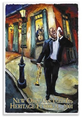 SECOLI Louis Armstrong Jazz-Musik-Leinwand-Poster, hochauflösender Druck für Zuhause, Büro, Wandkunst, Deco, 30 x 45 cm