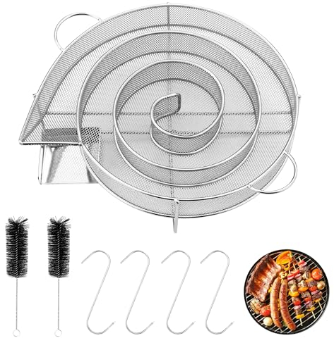 Générateur de fumée rond,acier inoxydable de haute qualité,Générateur de Fumee Froide Pour Fumoir avec brosse et crochet,fumoir à viande pour grills bouilloire,fumoirs et fours fumoirs,réutilisable