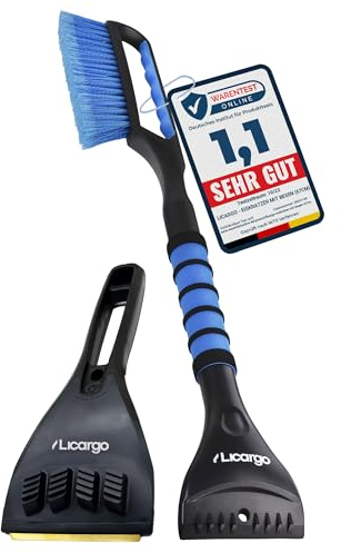 LICARGO® 2-teiliges Winter Set - Eiskratzer Recycled mit Messingklinge & Eiskratzer Auto mit Besen (67cm) - Lackschonende Borsten & Große Kante - Schnee, Schneebesen Auto Eiskratzer mit Besen