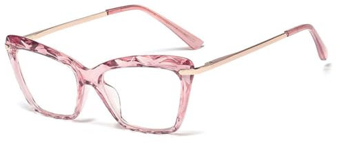 AOOLIA Occhiali Da Lettura Donna, TR90 Occhiali Luce Blu, Montatura Occhiali Da Vista Donna (Rosa chiaro, 0, x)