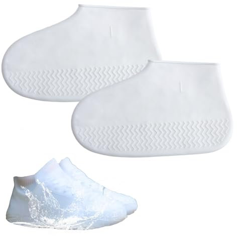 Hugwait Wasserdichte Silikon Schuhüberzieher, Wiederverwendbare Rutschfeste Überschuhe für Regen, Schnee, Sandstrand und Schlammige Straßen, Regenschutz Schuhüberzug für Erwachsene