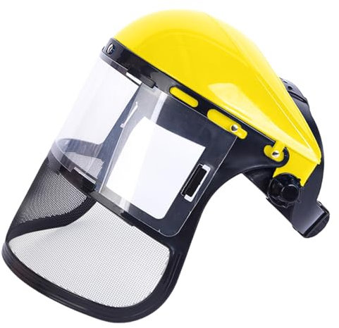 Clear Vision Staub-Gesichtsschutz für den Bau | Netzartige Kopfschutzhülle | Atmungsaktiver Gesichtsschutz zum Schutz vor Staub | Ideal für Bau-, Mäh- und Forstarbeiten, 13,19 x 13,19 x 7,87 Zoll