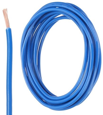 sourcing map 10 Feet Electrical Wire Insulated Stranded Copper 12 AWG Hook Up Wire Cable THHN Wire Doorbell Wiring, Industrial, Trailer Wiring, Electrical Rated for 600 Volts,UL listed,Blue
