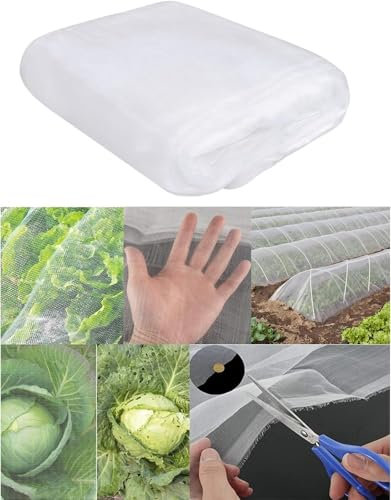 Garden Netting for Veg Patch Fine Mesh, 2X5m Insect Protection Net, Garden Vegetable Plant Protect Netting, Anti Bird Butterfly Netting, Tunnel Fine Mesh for Flowers Crops Fruits Greenhouse (2X5)