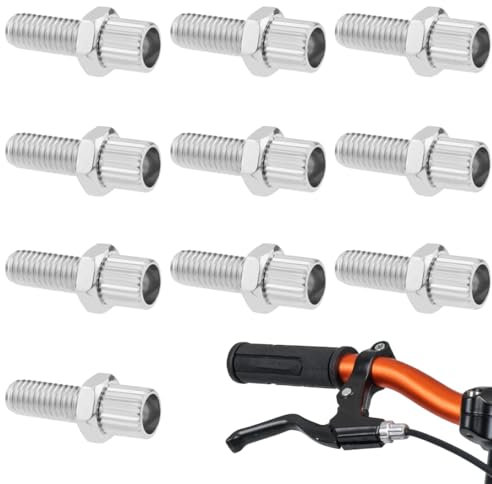 EORPAVU Fahrradbremsen 10 PCS M6 Fahrrad Bremsleitung Einstellschraube Fahrrad Bremsgriff Hebel Montagezubehör (Silber)