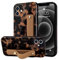 LAOPONUT for iPhone 12 Case with Wrist Strap,Cheetah Leopard Tortoise Shell Print Shockproof Soft TPU Protective Case Women Girls,Slim Anti Scratch Cover for iPhone 12 6.1 Inch,Brown