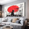 ZORYAN Samurai Wandbilder Dekoration Wohnzimmer Leinwand Bilder 60x120cm Weiß Leinwandbild Schlafzimmer Deko, Wandbilder, Groß Kunstdruck Art Wanddeko Bild Decor Canvas