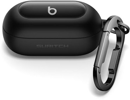 SURITCH Magnetic Case Compatible with Beats Solo Buds,Rugged Shockproof Protective Headphone Cover with Cleaning Kit & Carabiner Keyring(Black)