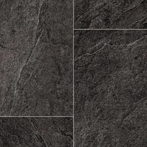 Black Stone Effect Anti-Slip Vinyl Flooring For Kitchen, Bathroom, LivingRoom, 4.50mm Thick Vinyl Sheet, 5 Year Warranty, Suitable for underfloor heating-2 X 2 mt