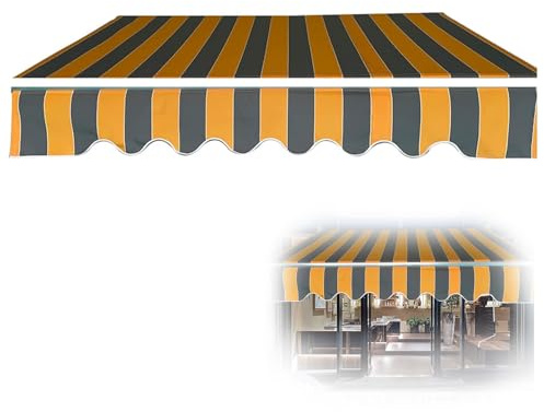 Markisen Ersatzstoff (Ohne Rahmen), Ersatz Für Einziehbare Klemmmarkise, Gestreiftes Markisenbespannung, Außen Fenster Markisenstoff(20x16ft/600x500cm)