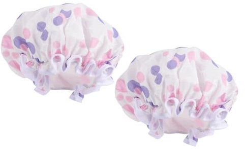 Veemoon 2 pezzi Cuffia Doccia in Satin per Protetti e Materiale e Traspirante per Bagno e Piscina