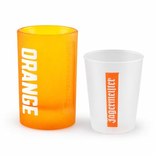 Jägermeister Original Shot-Glas Orange 2 cl Schnaps-Glas Shot-Gläser Cup Cup's Kunststoff-Probierbecher