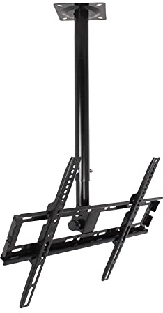 Generisch Deckenhalterung für Flachbildfernseher von 32 bis 55 Zoll, VESA 400 x 400 mm, Tragkraft bis zu 50 kg, Neigungsverstellbar, Elegantes weiß-schwarzes Design, ideal für Heimkino