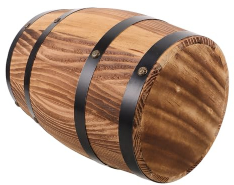 Gogogmee Retro-Fasshocker aus massivem Holz möbel rustikaler Holzhocker Multifunktionaler Stuhl Badezimmerhocker-Dekor Light Brown