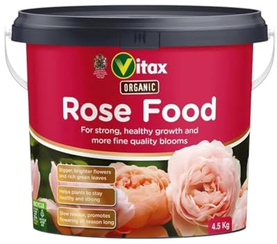 Organic Rose Feed Organic Fertiliser Specially Tailored Nutrient Mix for Healthy Leaves & Bigger Blooms of Flowers for Organic Gardening Boosts Growth Blooms & Soil Health (4.5kg)