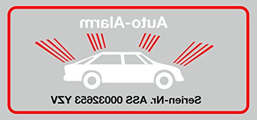 carstyling XXL Aufkleber Auto-Alarm innenklebend