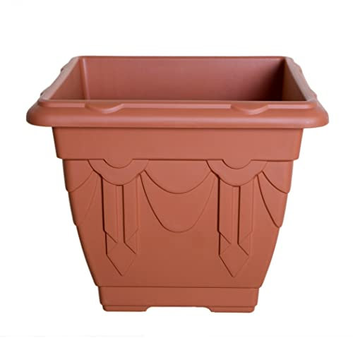 Whitefurze G02048 22cm Square Venetian Planter - Terracotta
