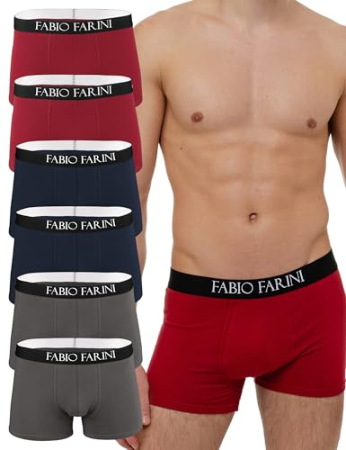 Fabio Farini 6er Pack Boxershorts Herren Unterhosen Männer Retroshorts | Baumwolle mit Komfortbund ohne kratzenden Zettel