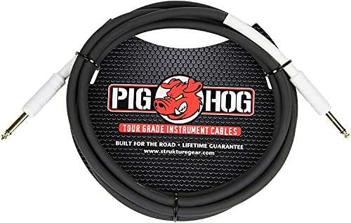 Pig Hog PH3 High Performance 8mm 1/4 Guitar Instrument Cable, 3 Feet