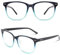 CGID CN81 Damen Herren Styler klassische Nerdbrille Streberbrille Pantobrille 80er Jahre Klarglas Fashion Oversized Nerd Geek Style, Blau, 55
