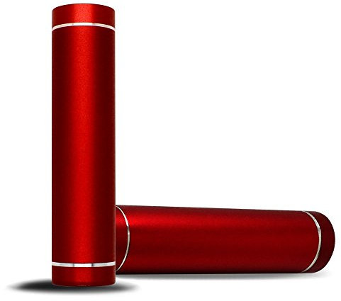 External Power Bank Emergency Charger Red, 2600 mAh for Smartphones iPhone Samsung Nokia Camera