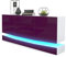 Vladon Sideboard City, Made in Germany, Weiß matt/Brombeer Hochglanz inkl. LED - Moderne Kommode für Ihr Wohnbereich (178 x 72 x 38 cm)