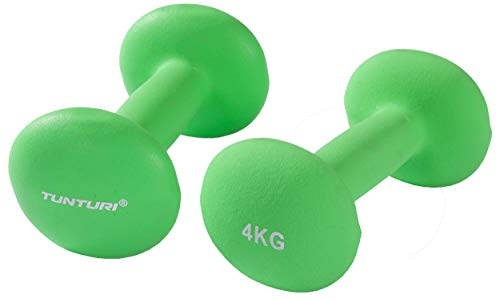 Tunturi 2er Set Kurzhantelset, Fitnessset, 4 kg, Bunte Kurzhanteln mit Neoptren