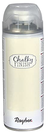 RAYHER Chalky Finish Spray 400ml, Kreidefarbe für eine Fläche von circa 1,5 – 2m², Alabasterweiß