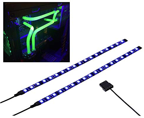 DS PC LED Flexible Light Strip Computer Lighting UV Purple with Magnetic for PC Case Computer Lighting Kit (390nm, 11.8INCH The 2nd Gen, S Series)