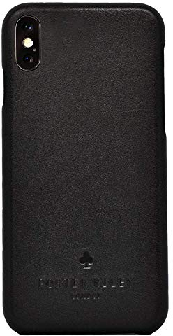 Porter Riley - Lederhülle für iPhone X/iPhone XS. Premium Ultra Dünn Echtleder Cover/Ledertasche/Backcover kompatibel mit iPhone X/XS (Schwarz)