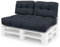 Spatium Palettenkissen Set abnehmbar Bezug wasserdicht gesteppt Palettenauflage Palettenpolster Palettensofa Palettenmöbel Anthrazit 3er Set