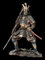 Unbekannt Samurai Figur - Krieger in Rüstung mit Zwei Schwertern | Japanischer Krieger, Deko-Figur, Deko-Artikel, Bronze.Optik, H 23 cm